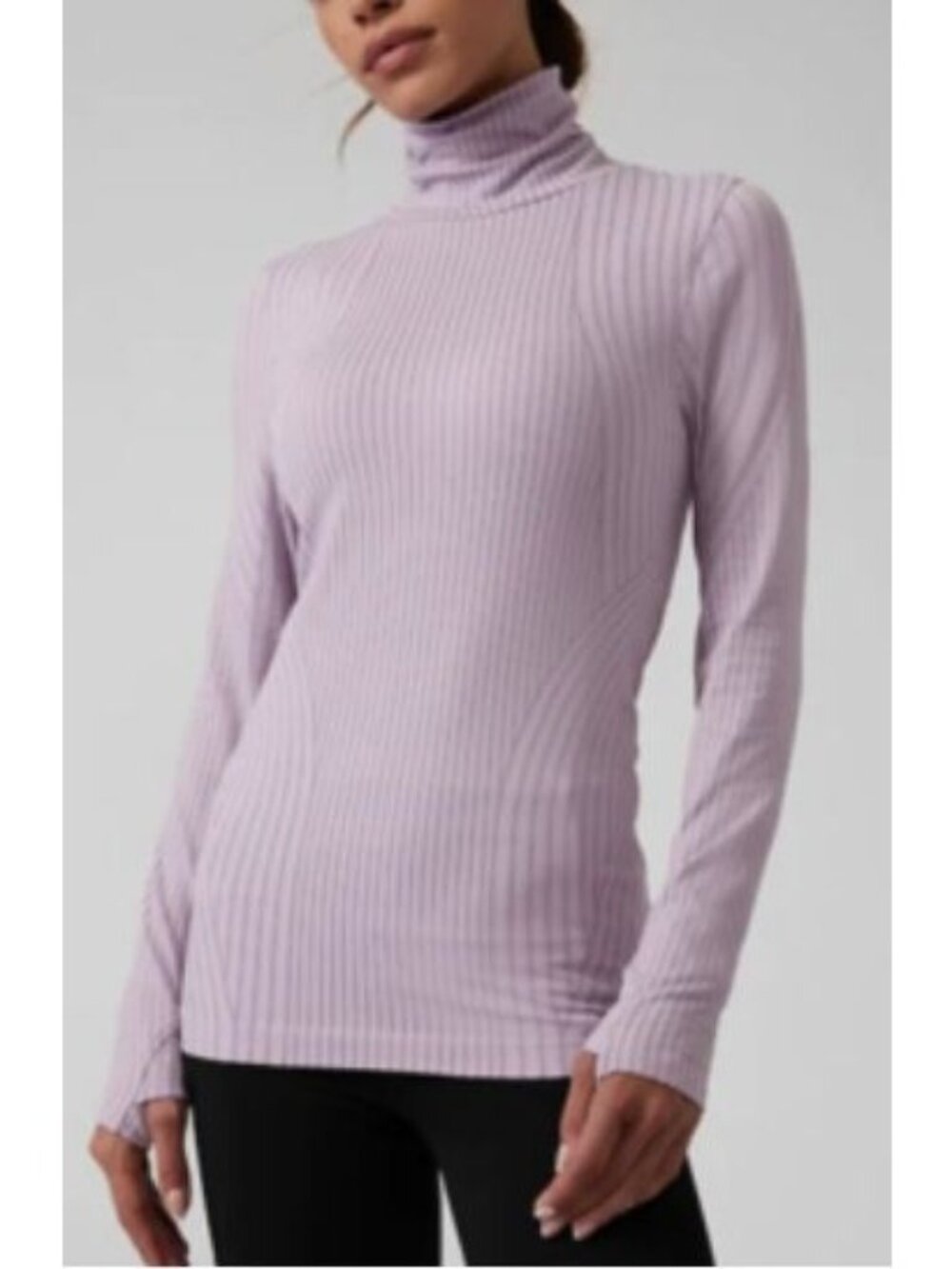 ATHLETA flurry endeavor turtleneck top in shasta purple gray size XL